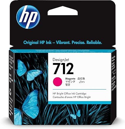 HP 712 - Cartucho de tinta magenta (1.0 fl oz, 3ED68A) para Plotter DesignJet T650, T630, T230, T210 y Studio 